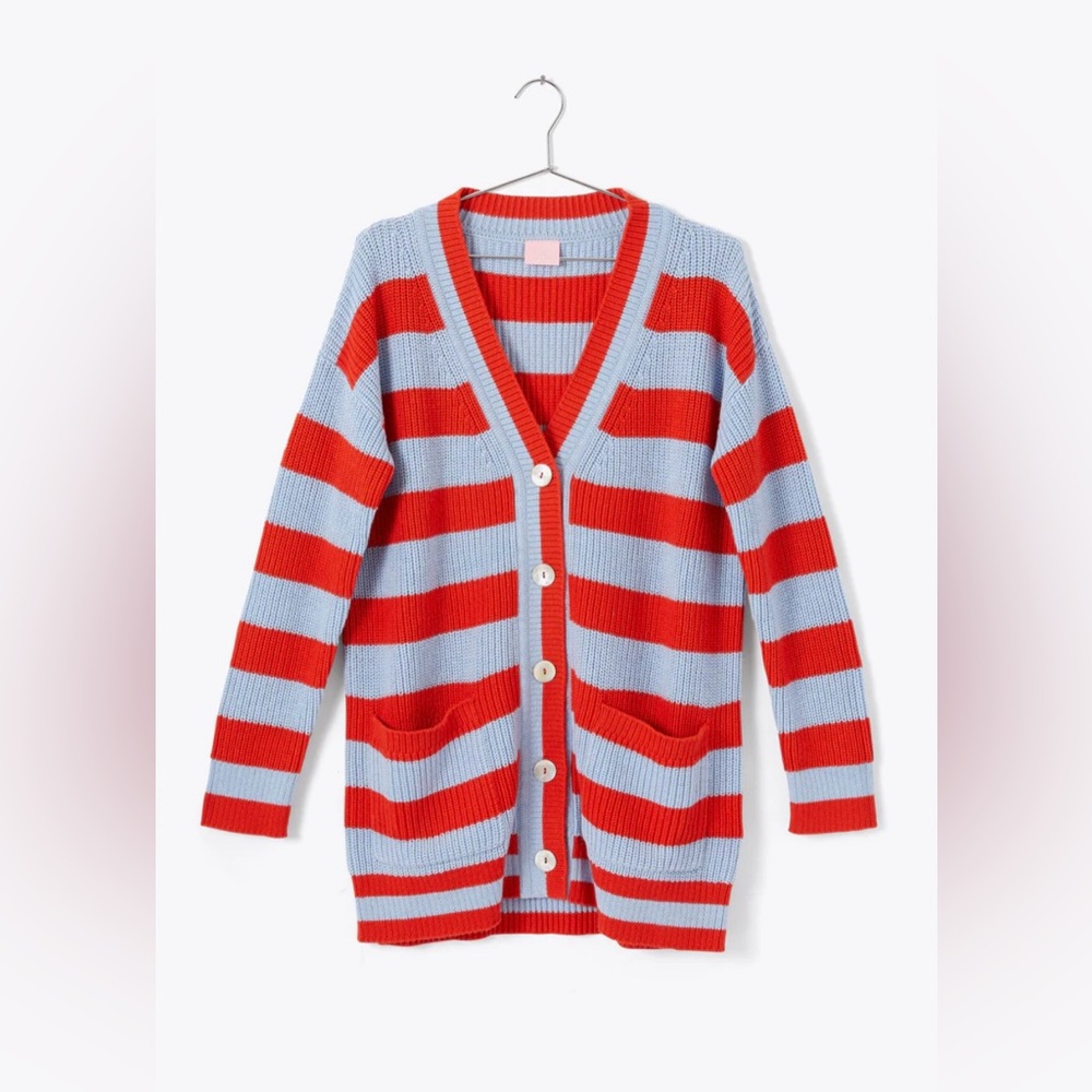 Ban.do Vibrant Red and Soft Blue Sweater